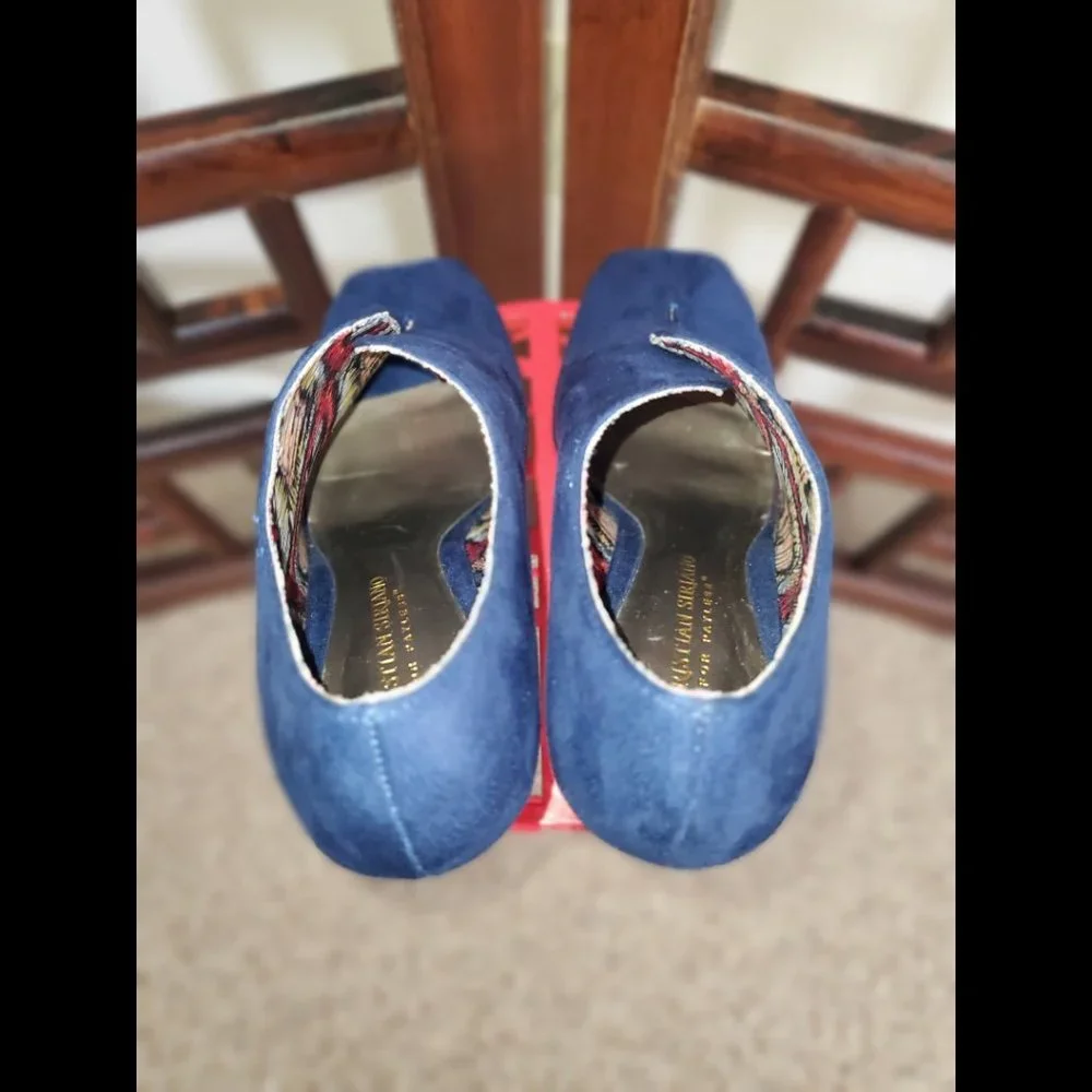 Christian Siriano blue Faux Suede Shoes Heels for payless (Size 8) - Picture 8 of 11